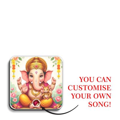 Cute Ganpati Decorative Musical Fridge Magnet Spiritual Gift for Ganesh Chaturthi Ganesh Mantra Playing Fridge Magnet for Home and Office Decor  Rechargeable Speaker